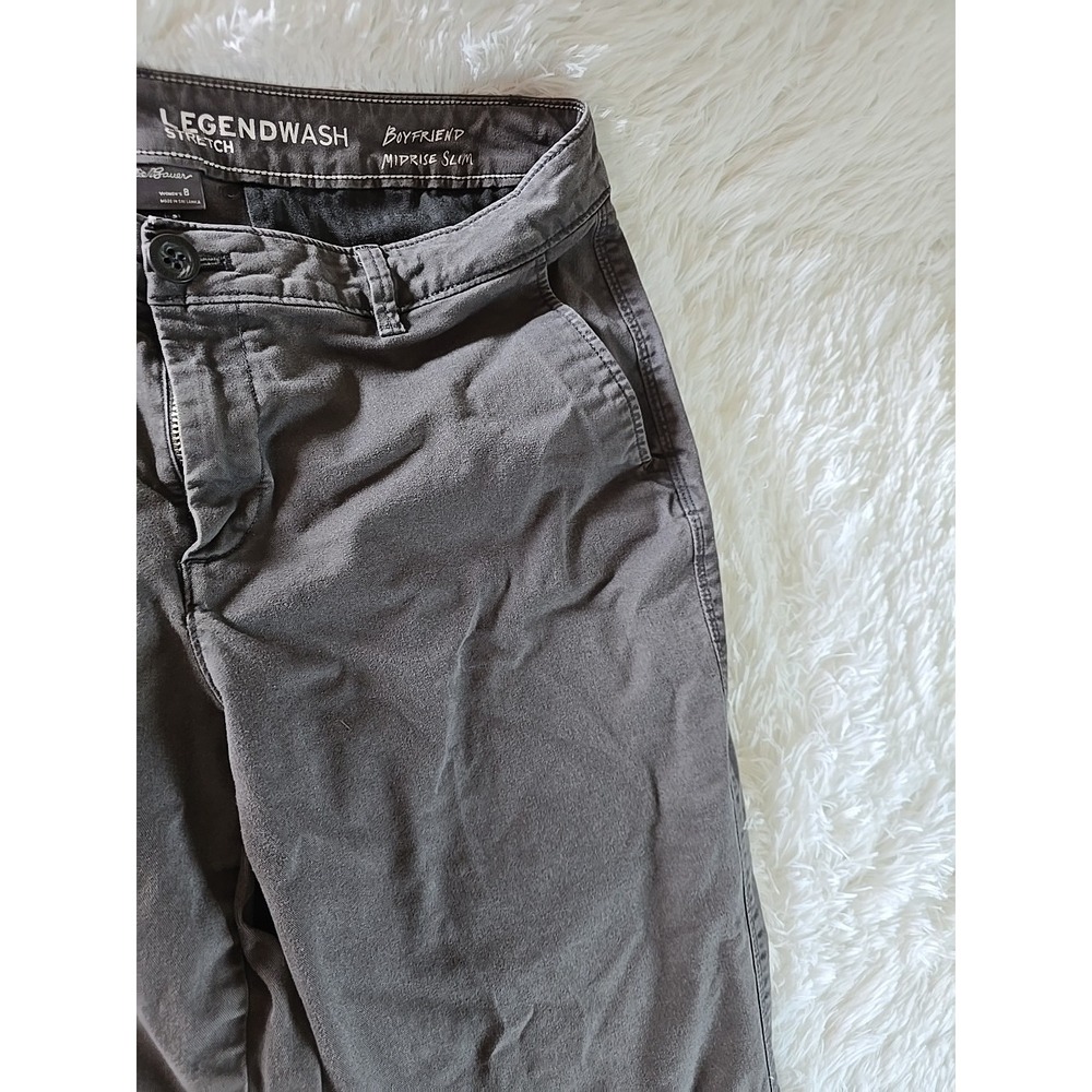 Eddie Bauer Jeans Womens 8 Gray Boyfriend Slim Medium Wash Denim Outdoor Work - Picture 6 of 16
